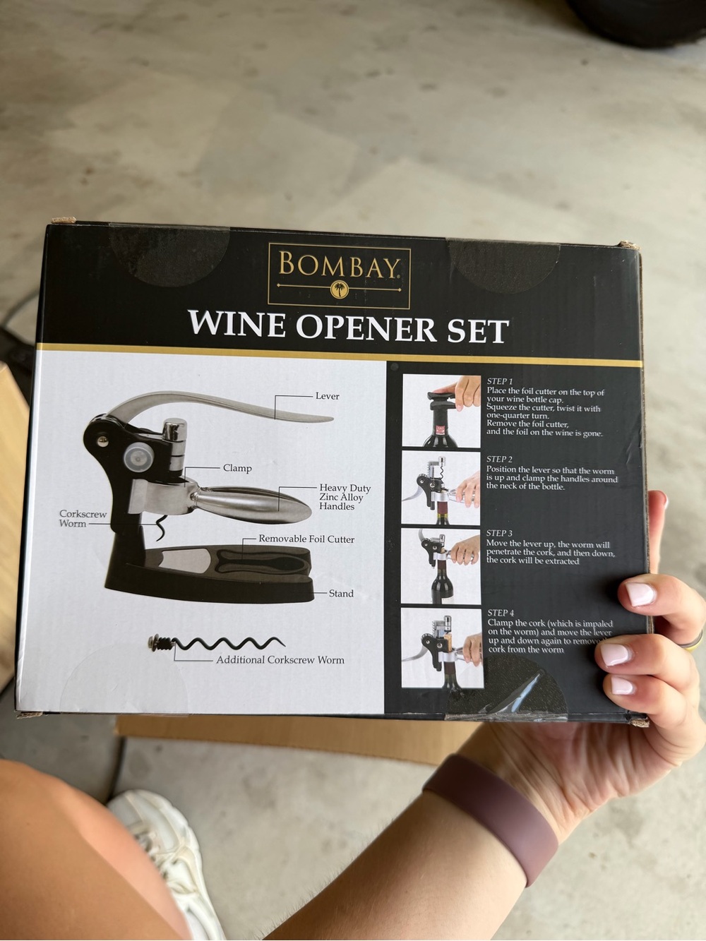 Bombay Black and Silver Wine Opener Set